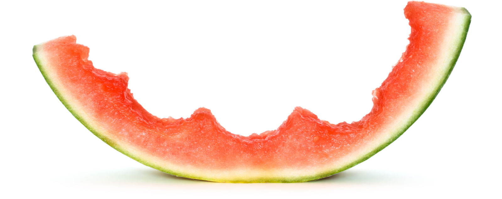 A watermelon rind in the shape of a smile.
