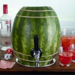 The Watermelon Keg with bottles in the background
