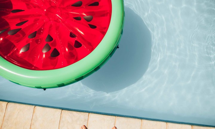 watermelon pool float in pool