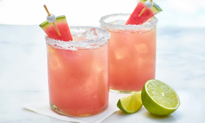 Watermelon Margarita on the Rocks