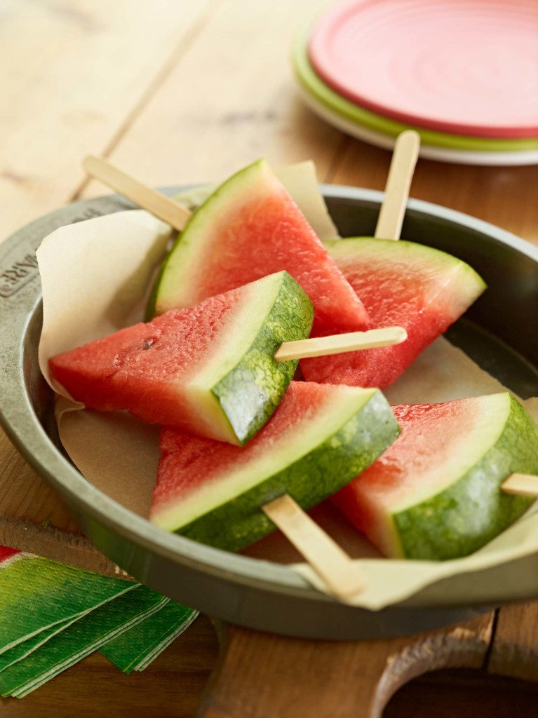 Watermelon Slice Popsicles - Watermelon Board