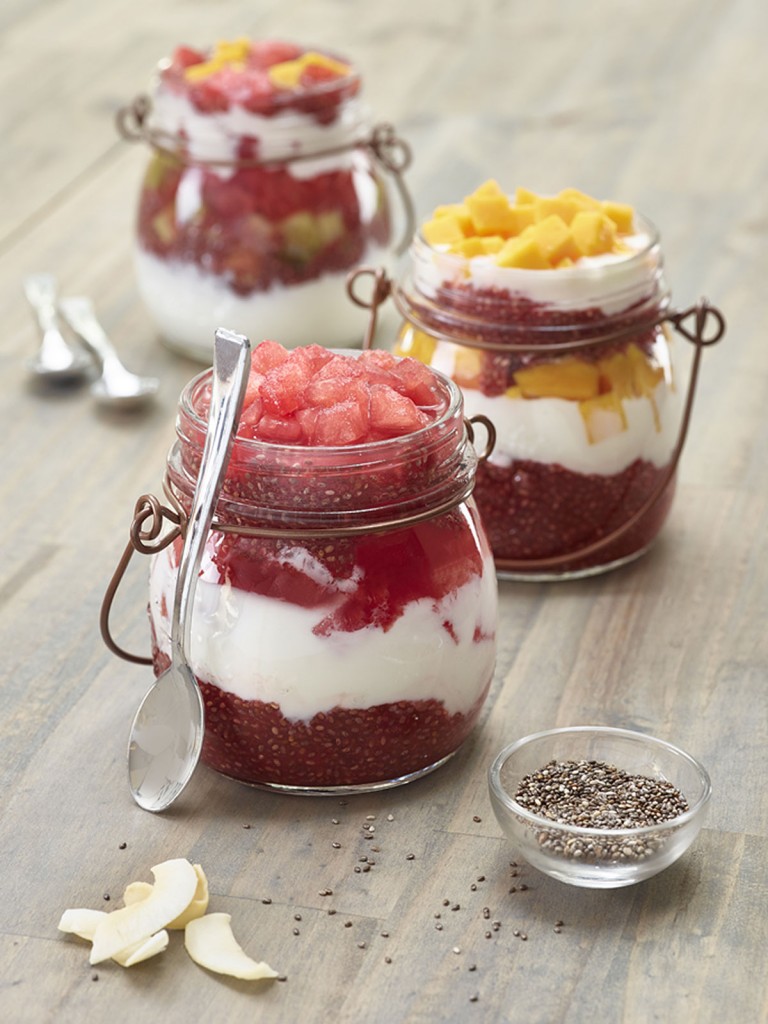 Watermelon Chia Parfaits