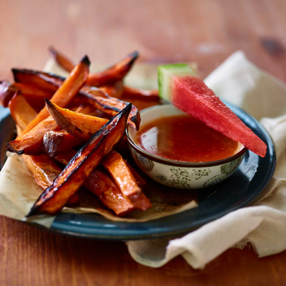 Watermelon Glazed Sweet Potato Fries