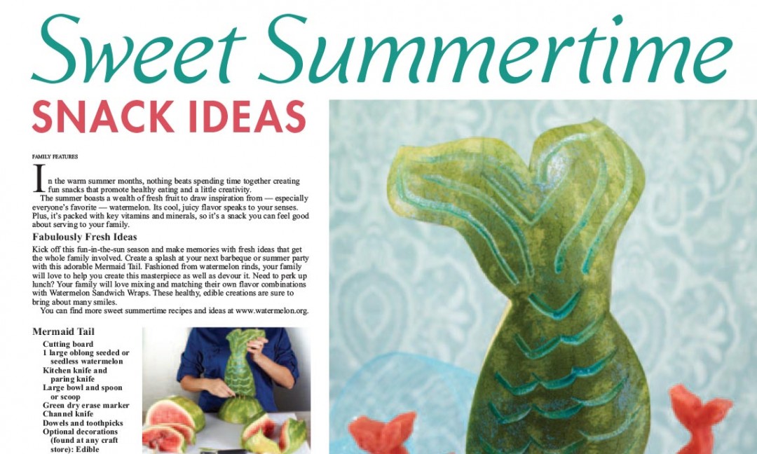 Sweet Summertime Snack Ideas Layout with recipes/carving and images
