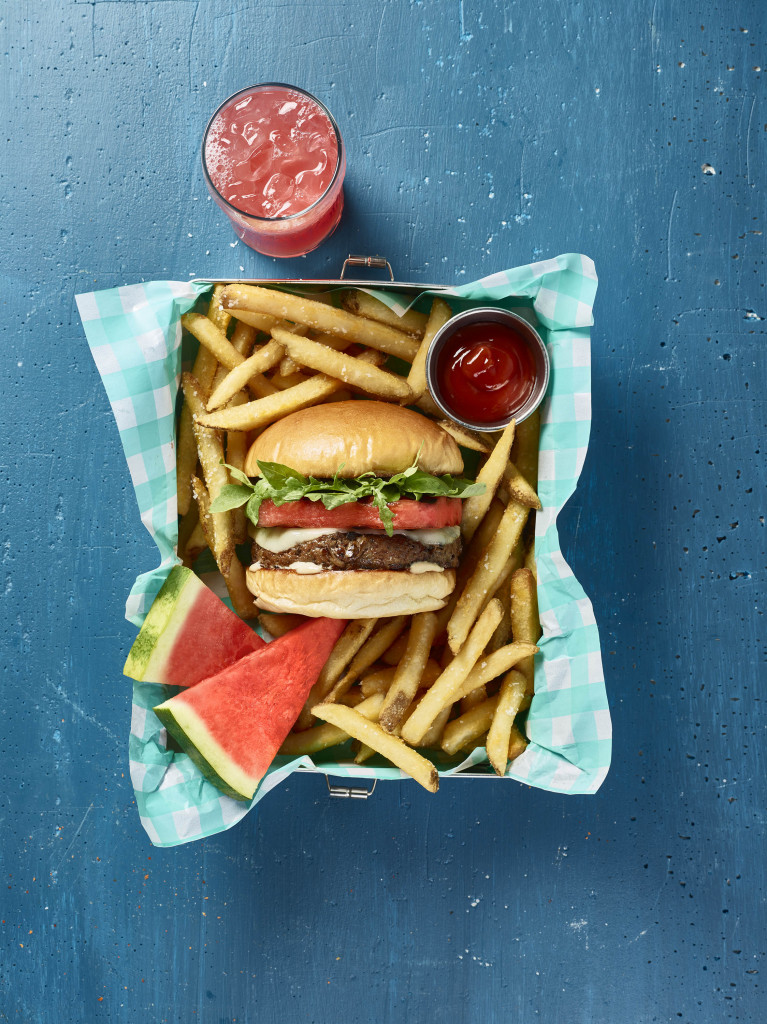 Watermelon, Blended Burger with Grilled Watermelon Watermelon Board