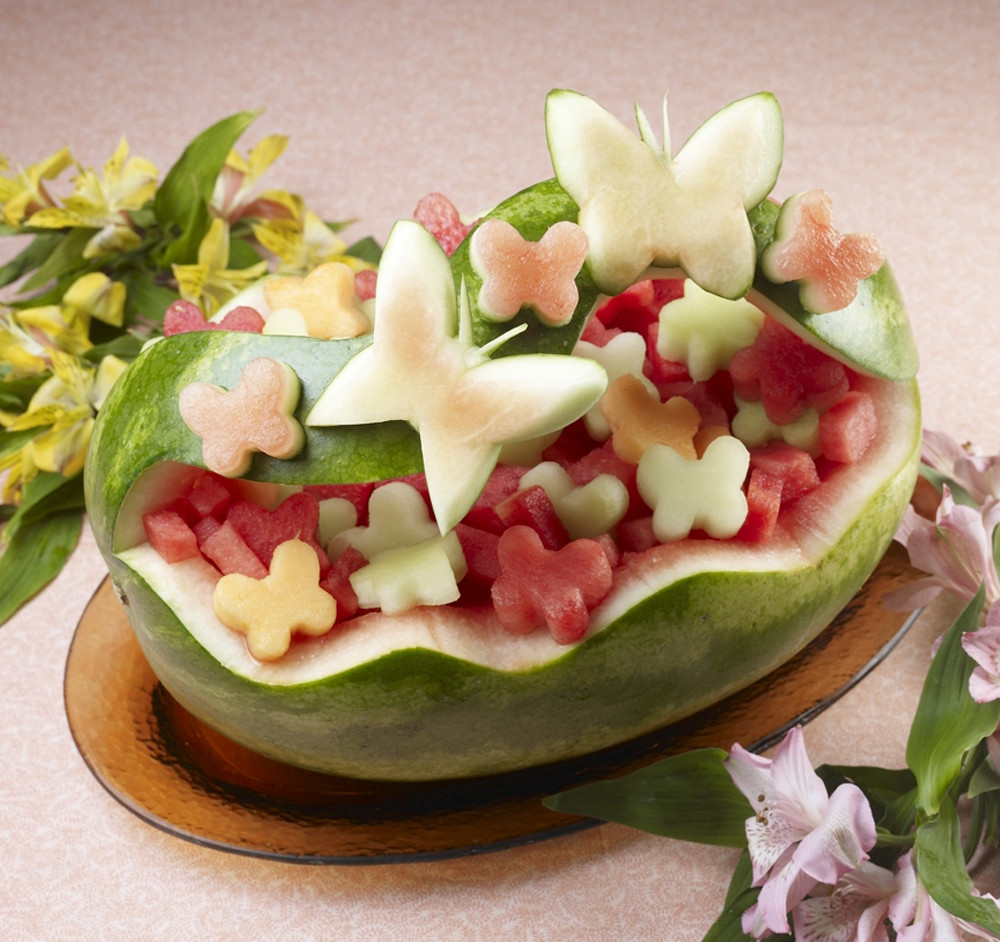 Butterfly basket watermelon carving