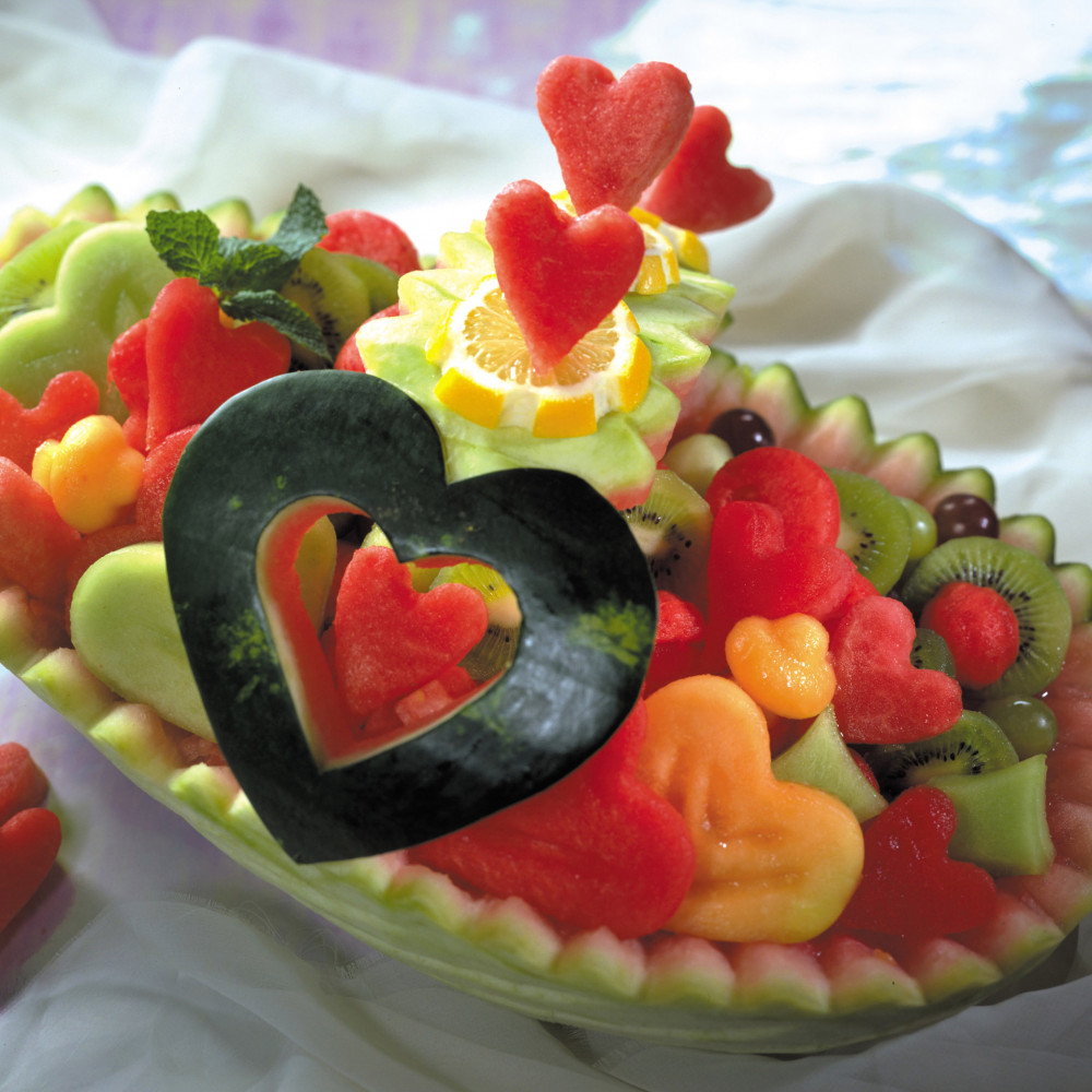 Watermelon Heart Basket Carving