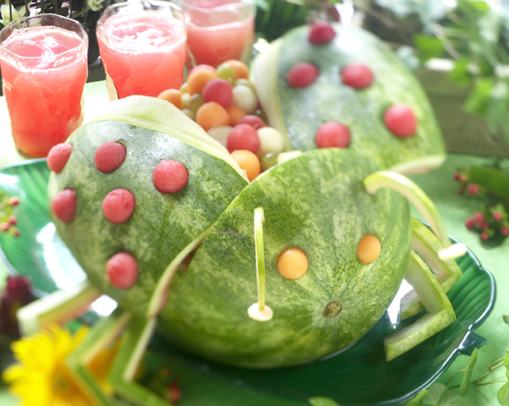 ladybug watermelon carving