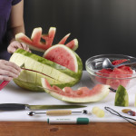 watermelon moose carving in progress