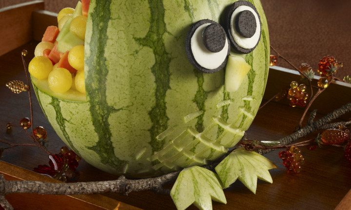 Watermelon owl carving