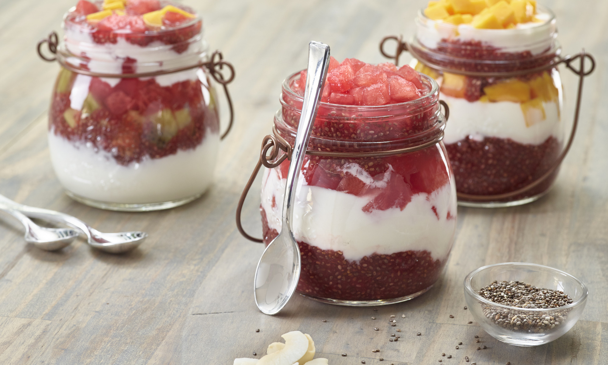 watermelon chia parfaits