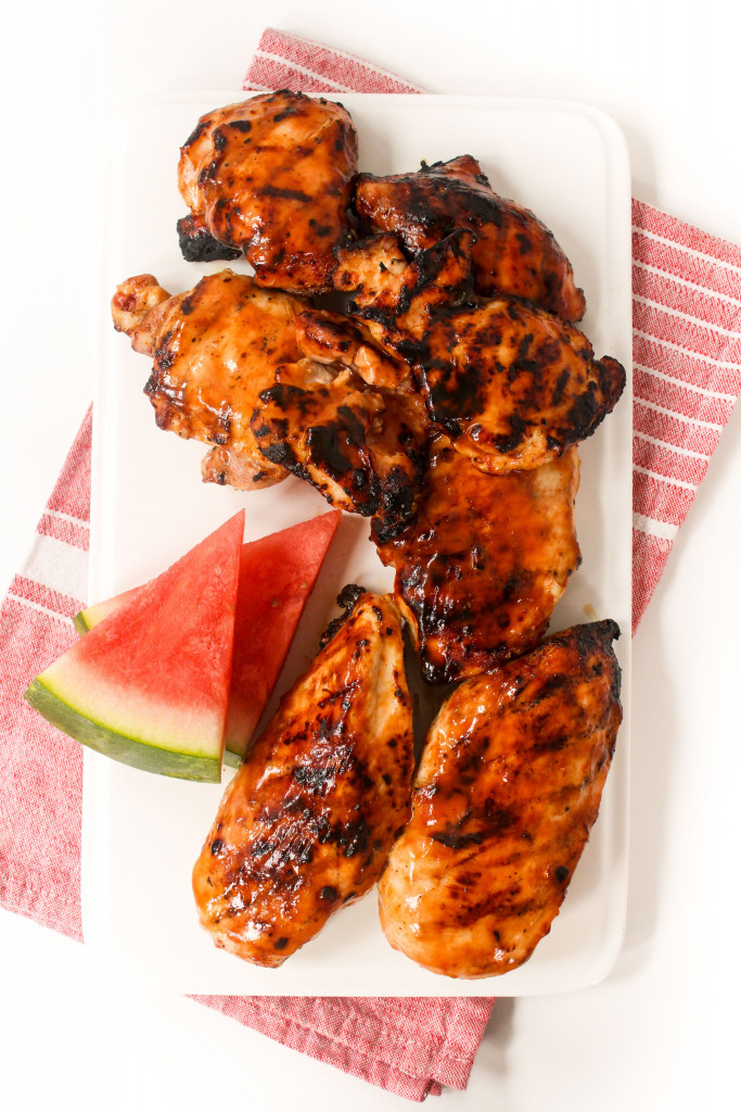 Watermelon Chicken with Balsamic Glaze Watermelon Board