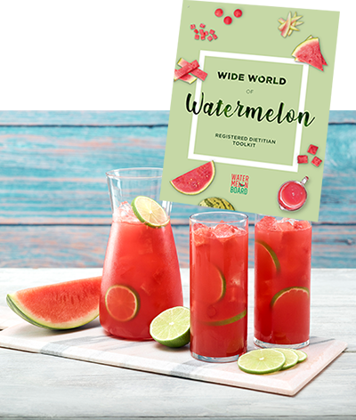 wide world of watermelon brochure with watermelon in pitcher and glasses