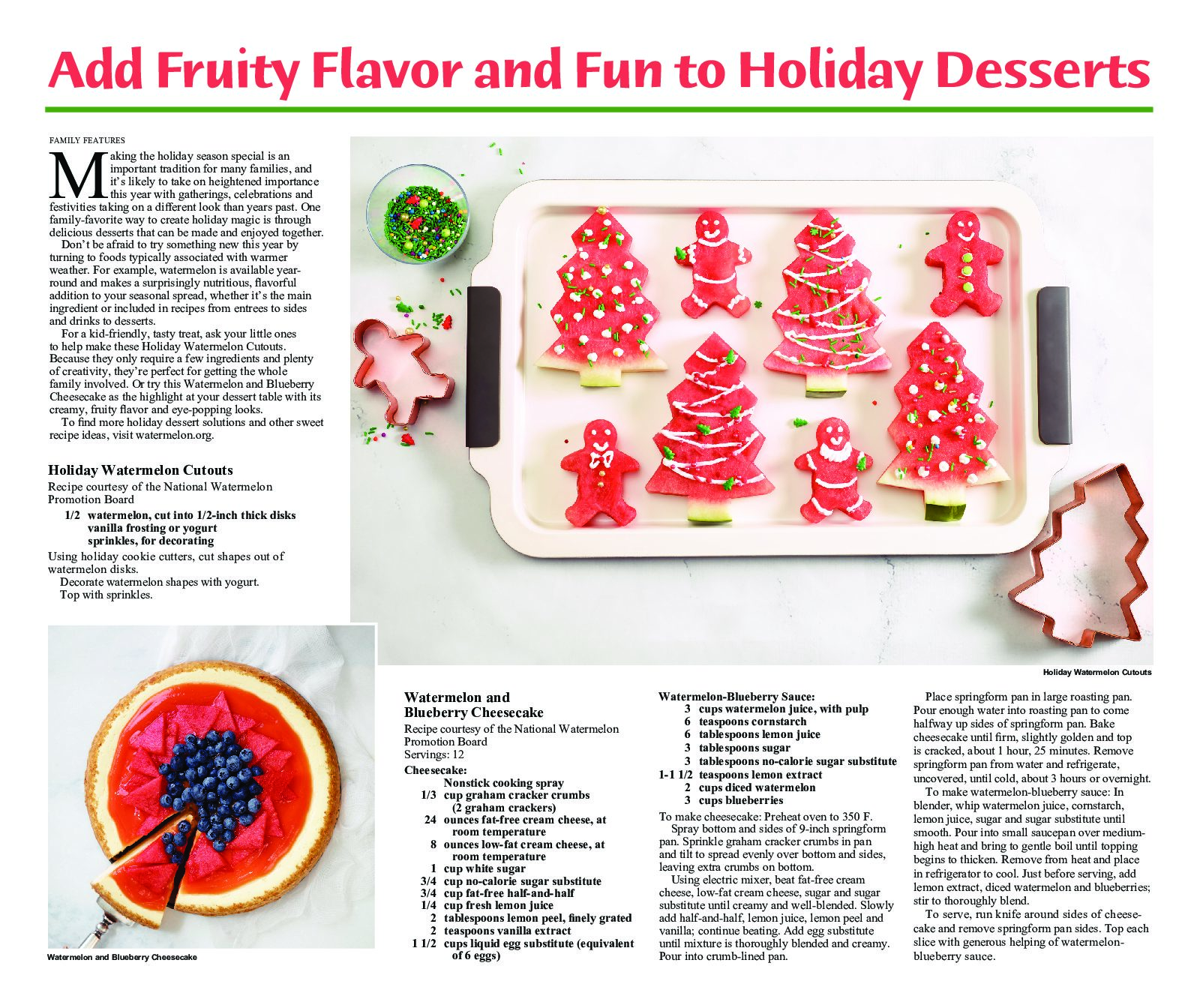 Add Fruity Flavor to Fun Holiday Desserts - Watermelon Board
