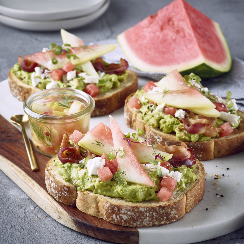 Avocado Toast with Watermelon Dill Pickles