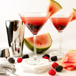watermelon blackberry martini with garnishes