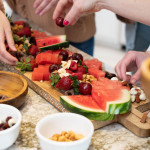 watermelon charcuterie board, preparation