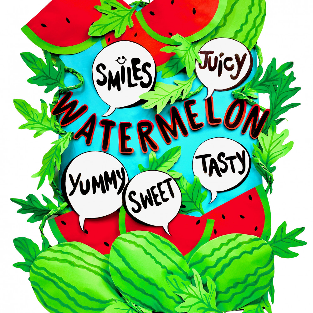 Watermelon bulletin board craft