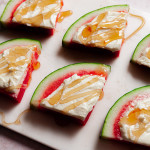 Watermelon with Whipped feta with honey