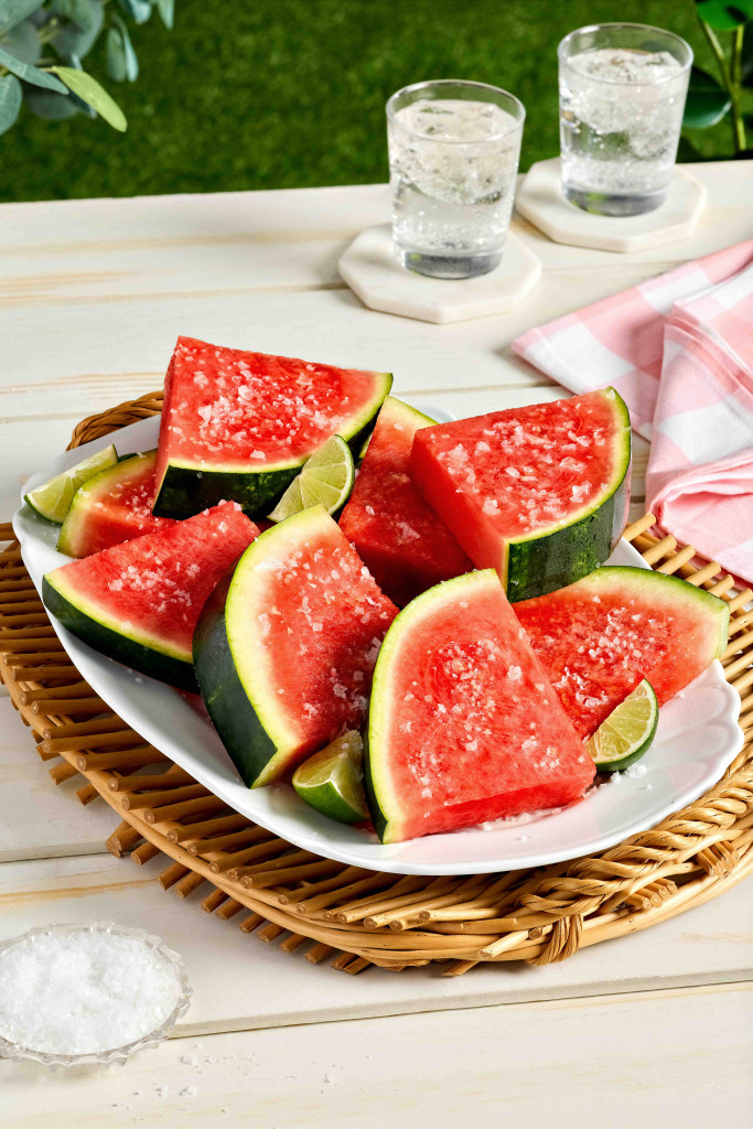 Sliced Watermelon With Flakey Salt