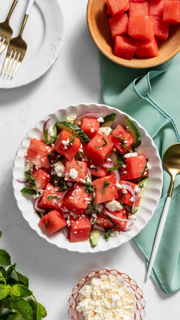 Watermelon Salad with Feta and Mint - Watermelon Board