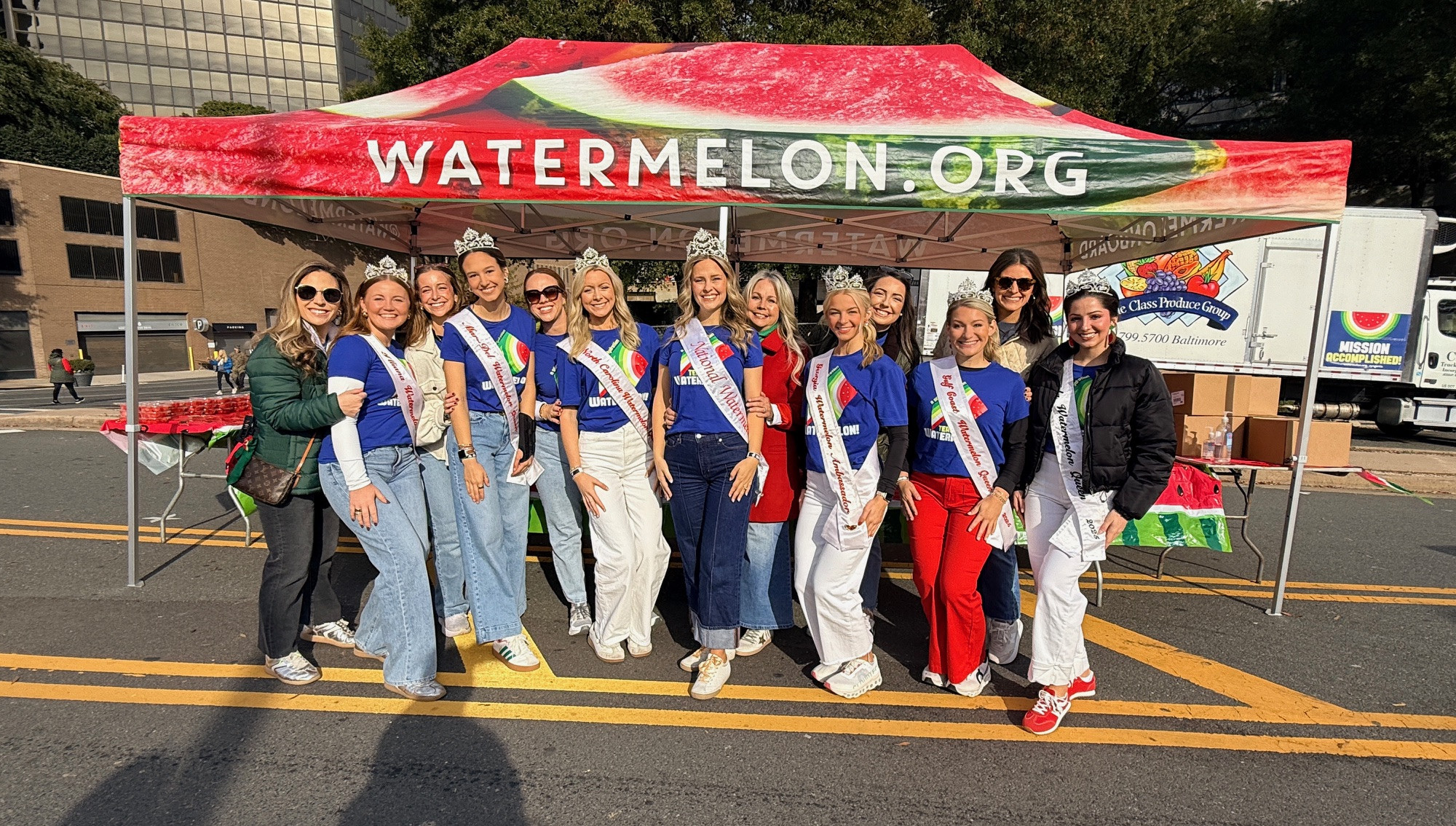 Watermelon queens, ambassadors and coordinators at the 50th Marine Corps Marathon in Washington D.C.