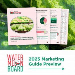 Marketing guide with charts and grafts on strategies for growth for watermelon