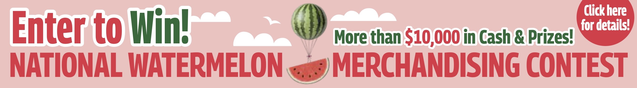 Banner image linking to Watermelon Retail Merchandising with watermelon slice hanging from mini watermlelon