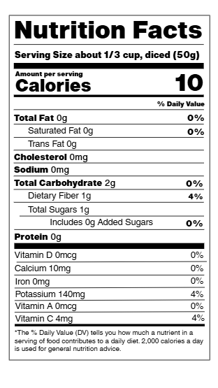 Rind nutrition label